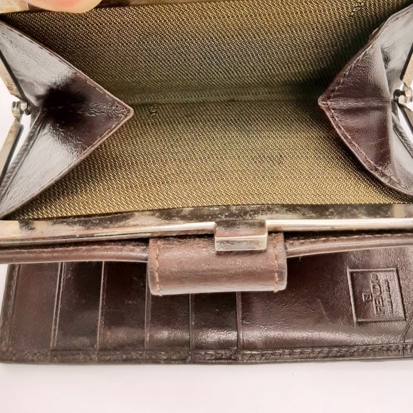 Fendi Zucca Bifold Snap Brown & Tan Leather Jacquard Small Wallet 5.25" X 3.25" - Picture 13 of 16